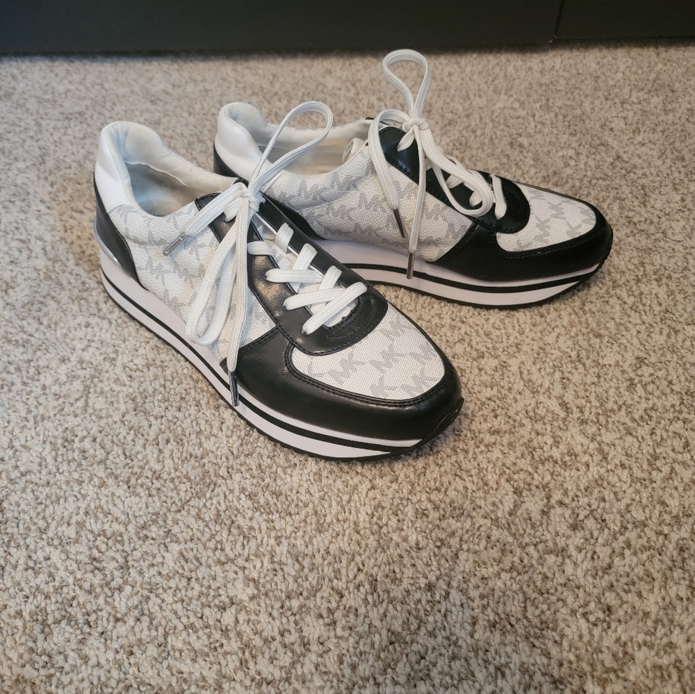 Black and White Monique Michael Kors Platform Sneakers - Picture 10 of 11